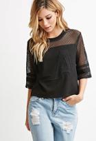Forever21 La Graphic Netted Mesh Top