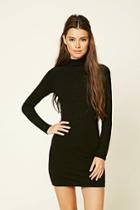 Forever21 Women's  Black Turtleneck Mini Dress