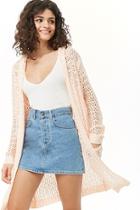 Forever21 Open-knit Hooded Cardigan