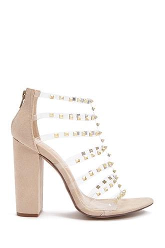 Forever21 Studded Translucent Strap Heels