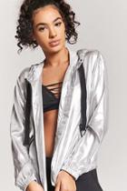 Forever21 Active Metallic Hooded Jacket