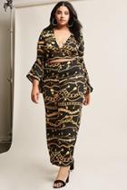 Forever21 Plus Size Chain Print Top & High-rise Pant Set