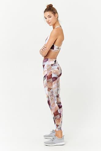 Forever21 Active Abstract Mesh Panel Leggings