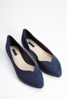 Forever21 Faux Suede Pointed Flat (navy)