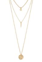 Forever21 Hammered Pendant Layered Necklace
