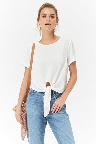 Forever21 Tie-hem Crepe Top