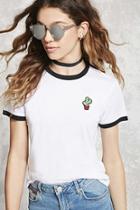 Forever21 Cactus Graphic Ringer Tee