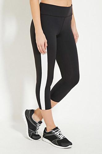 Forever21 Women's  Active Contrast Capri Leggings