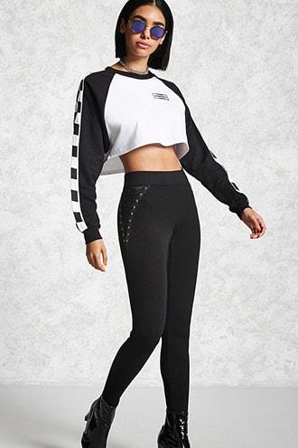Forever21 Crisscross Mesh Leggings