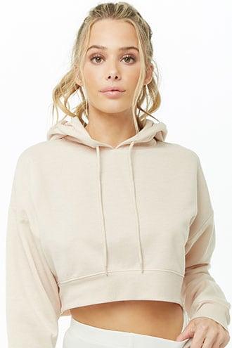Forever21 Active Hooded Fleece Cropped Top