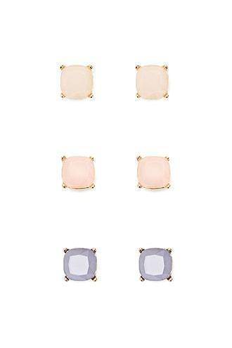 Forever21 Square Gem Earrings Set