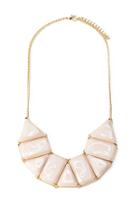Forever21 Faux Stone Statement Necklace (blush/gold)