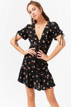 Forever21 Floral Ruched Surplice Dress