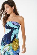 Forever21 Leaf Print Bodycon Tube Dress