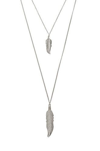 Forever21 Feather Layered Necklace