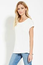 Love21 Women's  Ivory Contemporary Slub Knit Top