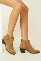 Forever21 Women's  Taupe Faux Suede Chelsea Booties