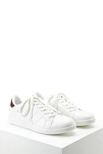 Forever21 Metallic Trim Lace-up Sneakers