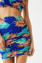 Forever21 Tropical Ruched Mini Skirt