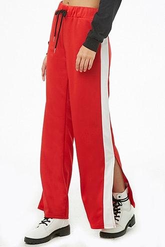 Forever21 Slit Striped-trim Drawstring Pants