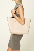 Forever21 Pink Textured Faux Leather Tote