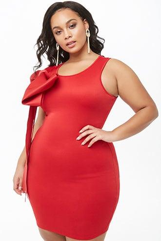Forever21 Plus Size Embellished Bow Mini Dress