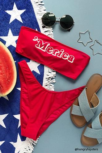 Forever21 Merica Bandeau Bikini Top