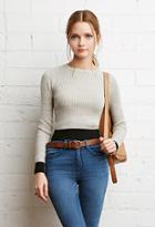 Forever21 Contrast-trim Ribbed Sweater