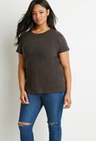 Forever21 Plus Women's  Cutout-back Cuffed Tee