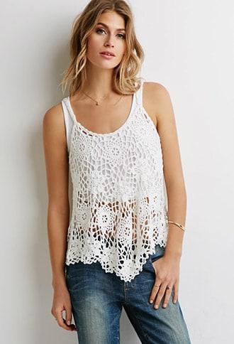 Forever21 Contemporary Macram&eacute; Trapeze Cami