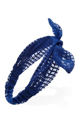 Forever21 Sheer Knotted Windowpane Headwrap