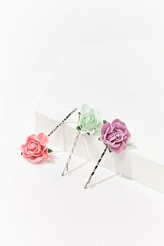 Forever21 Floral Embellished Bobby Pins Set