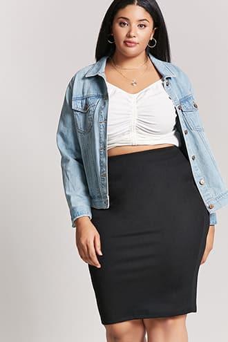 Forever21 Plus Size Ribbed Knit Skirt