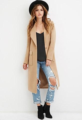 Forever21 Women's  Classic Duster Coat