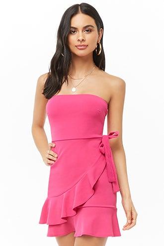 Forever21 Ruffle Trim Tube Dress