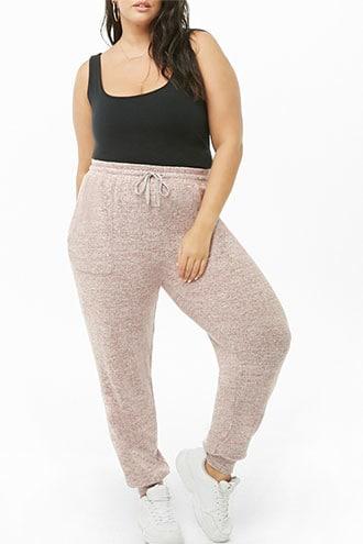 Forever21 Plus Size Mina Lisa Marled Brushed Knit Joggers