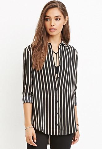 Forever21 Drapey Striped Shirt