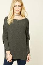 Forever21 Women's  Charcoal Dolman-sleeved Top
