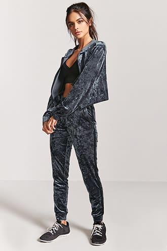 Forever21 Active Crushed Velvet Joggers