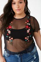 Forever21 Plus Size Sheer Embroidered Top