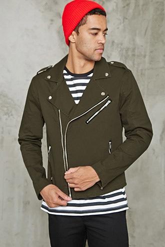 Forever21 Canvas Moto Jacket