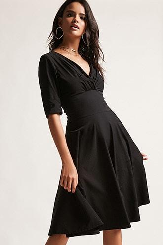 Forever21 Unique Vintage Surplice Fit & Flare Dress