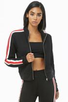 Forever21 Striped-trim Fleece Jacket