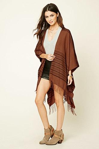 Forever21 Women's  Striped Wool Shawl