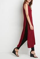 Forever21 High-slit Ribbed Knit Top