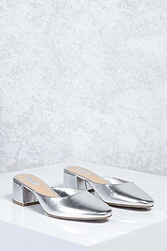 Forever21 Round Toe Metallic Mules