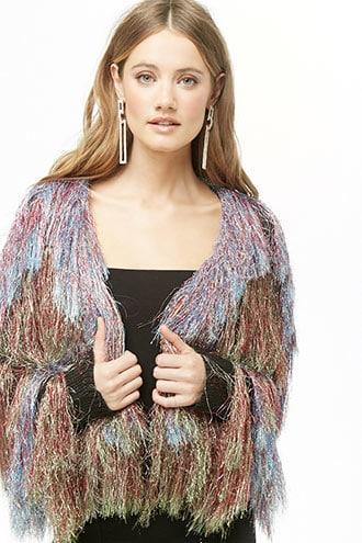 Forever21 Multicolored Metallic Fringe Jacket