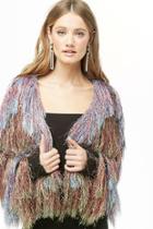 Forever21 Multicolored Metallic Fringe Jacket