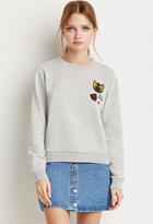 Forever21 Patched Heathered Pullover