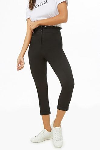 Forever21 High-waist Ruffle Trim Pants